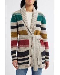 Pendleton - Camp Stripe Lambswool Blend Wrap Cardigan - Lyst