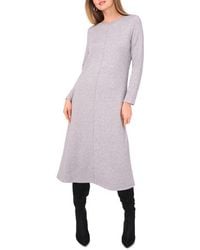 Vince Camuto - Metallic Exposed Center Seam Long Sleeve Midi Sweater Dress - Lyst
