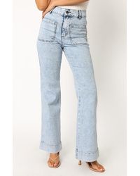 Petal & Pup - Nico Patch Pocket High Waist Wide Leg Jeans - Lyst