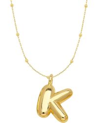 Emma Rae - 14K Plated Bubble Initial Pendant Necklace - Lyst