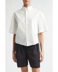 Maison Margiela - Décortiqué Crop Short Sleeve Button-Down Shirt - Lyst