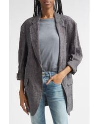 R13 - Oversize Ragged Linen Blazer - Lyst