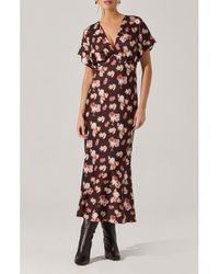 Astr - Talyha Floral Flutter Sleeve Maxi Dress - Lyst