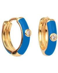 Color Shout - Enamel Huggie Hoops - Lyst