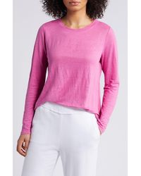 Eileen Fisher - Organic Linen Long Sleeve T-shirt - Lyst