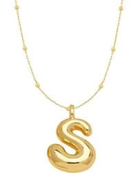 Emma Rae - 14K Plated Bubble Initial Pendant Necklace - Lyst