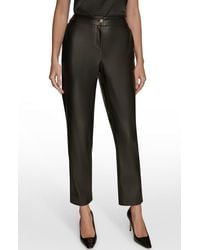 Donna Karan - Faux Leather Ankle Slim Fit Pants - Lyst