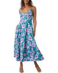 Free People - Finer Things Floral Stretch Cotton Dress - Lyst