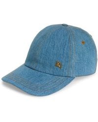 Burberry - Equestrian Knight Design Denim Baseball Cap - Lyst