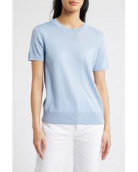 Caslon - Short Sleeve Merino Wool Blend Crewneck Sweater - Lyst
