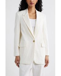 Open Edit - Everyday Linen Blend Blazer - Lyst