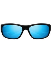 Maui Jim - Mauklele 64Mm Polarizedplus2 Wraparound Rectangular Sunglasses - Lyst