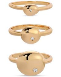 Ettika - Set Of 3 Polished Pebble Stackable Rings - Lyst