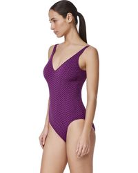 Gottex - Medina Textured V-Neck One Piece - Lyst