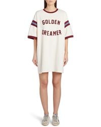 Golden Goose - Slogan-appliqué Cotton T-shirt Dress - Lyst