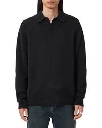 AllSaints - Patern Long Sleeve Polo - Lyst