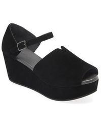 Chocolat Blu - Wido Ankle Strap Peep Toe Platform Wedge Sandal - Lyst