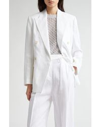 Eleventy - Double Breasted Linen Blazer - Lyst