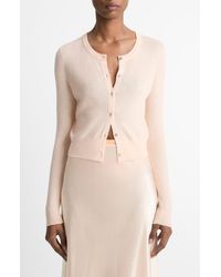Vince - Ribbed Cashmere-Silk Slim Cardigan - Lyst