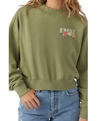O'neill Sportswear - Moment Crop Graphic Sweatshirt - Lyst