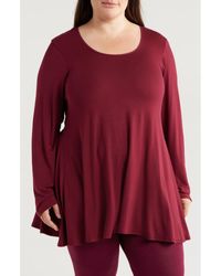 24seven Comfort Apparel - Swing Asymmetric Hem Tunic Top - Lyst
