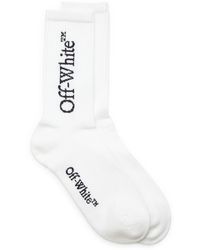 Off-White c/o Virgil Abloh - White/black Cotton Sports Socks - Lyst