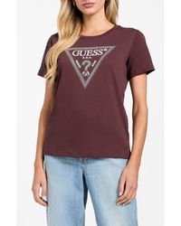 Guess - Krystal Triangle Embellished Graphic T-Shirt - Lyst