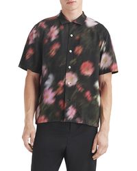 Rag & Bone - Avery Blurred Floral Print Short Sleeve Button-up Shirt - Lyst