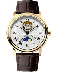 Frederique Constant - Classics Heartbeat Moon Phase Leather Strap Watch, 40Mm - Lyst
