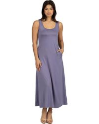 24seven Comfort Apparel - Scoop Neck Sleeveless Maxi Dress With Pockets - Lyst