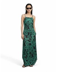 Monzlapur - Silk Serpent Noir Maxi Dress - Lyst