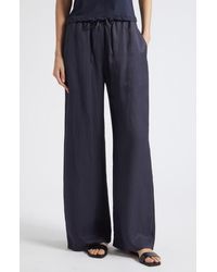 Leset - Daniel Wide Leg Linen Blend Drawstring Pants - Lyst