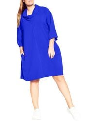 City Chic - Refinity Cowl Neck A-Line Dress - Lyst