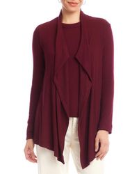 Karen Kane - Rib Draped Open Front Cardigan - Lyst