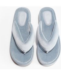 H&M - Velour Flip-Flops - Lyst