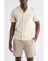Rails - Yates Pointelle Short Sleeve Cotton & Linen Knit Button-Up Shirt - Lyst