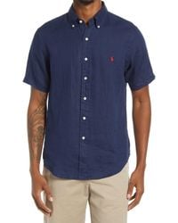 Polo Ralph Lauren - Short Sleeve Linen Button-down Shirt - Lyst