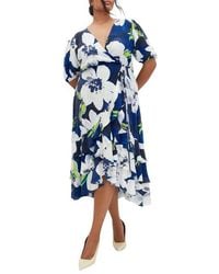 City Chic - Bea Floral Midi Wrap Dress - Lyst