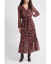 Chelsea28 - Long Sleeve Faux Wrap Dress - Lyst