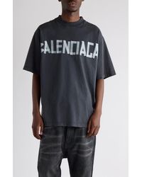 Balenciaga - Medium Fit Tape Type Logo Graphic T-Shirt - Lyst