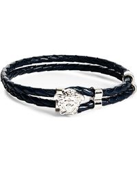Versace - Medusa Braided Leather Bracelet - Lyst