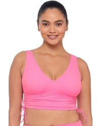 S3 Apparel - Supportive And Sculpting Cinched Adjustable Midkini Swimsuit Top - Lyst