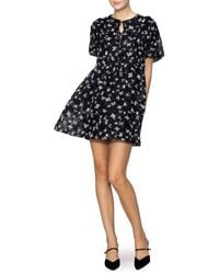 MELLODAY - Butterfly Print Bubble Sleeve Minidress - Lyst