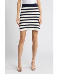 FAVORITE DAUGHTER - Stripe Cotton Blend Knit Miniskirt - Lyst