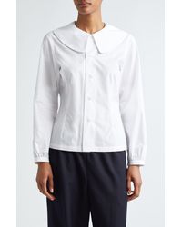 Comme des Garçons - Peter Pan Collar Cotton Button-up Shirt - Lyst