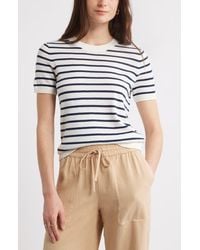 Caslon - Short Sleeve Merino Wool Blend Crewneck Sweater - Lyst