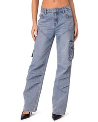 Edikted - Winslow Straight Leg Cargo Jeans - Lyst