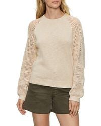 Sanctuary - Perfect Moment Mix Stitch Cotton Crewneck Sweater - Lyst
