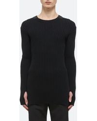 Helmut Lang - Cutout Sleeve Organic Cotton Rib Sweater - Lyst