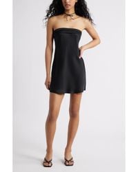 BP. - Open Back Strapless Satin Minidress - Lyst